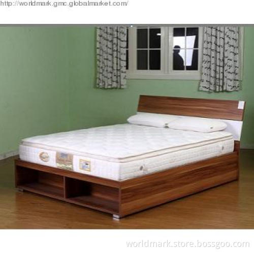Queen Bed with Melamine finish in light rosewood color